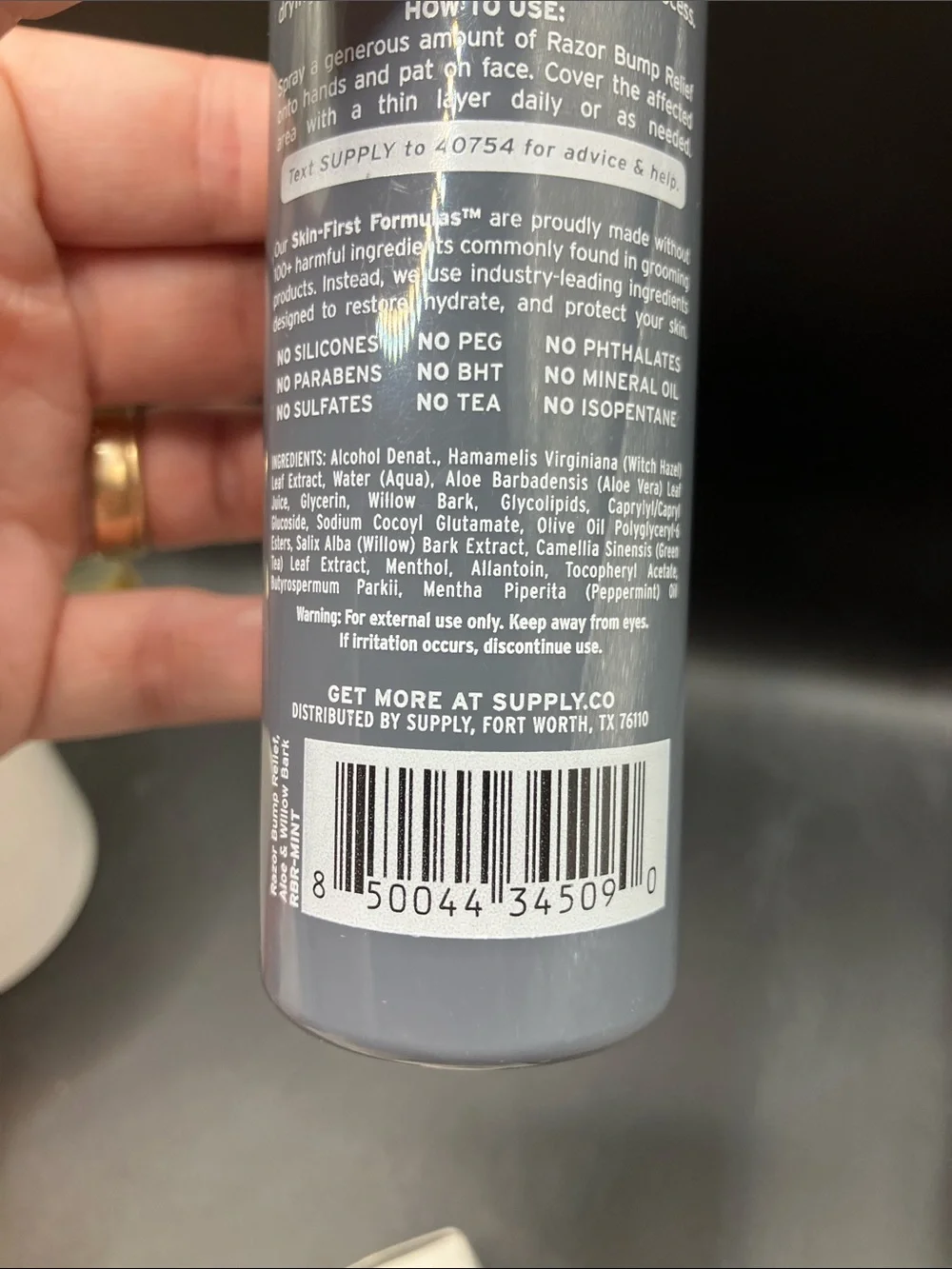 Supply Live Free Aloe & Willow Bark Razor Bump Relief 3.4 fl oz Made in USA